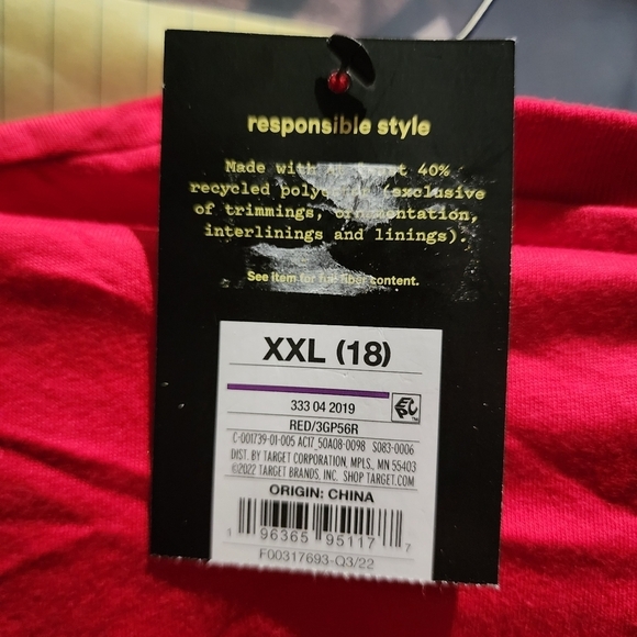 NWT Feliz Navidad Red Long Sleeve Graphic Tee Girl's XXL (18) Christmas Holiday - Picture 6 of 7